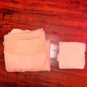 Cream Leggings Tights Bundle Set